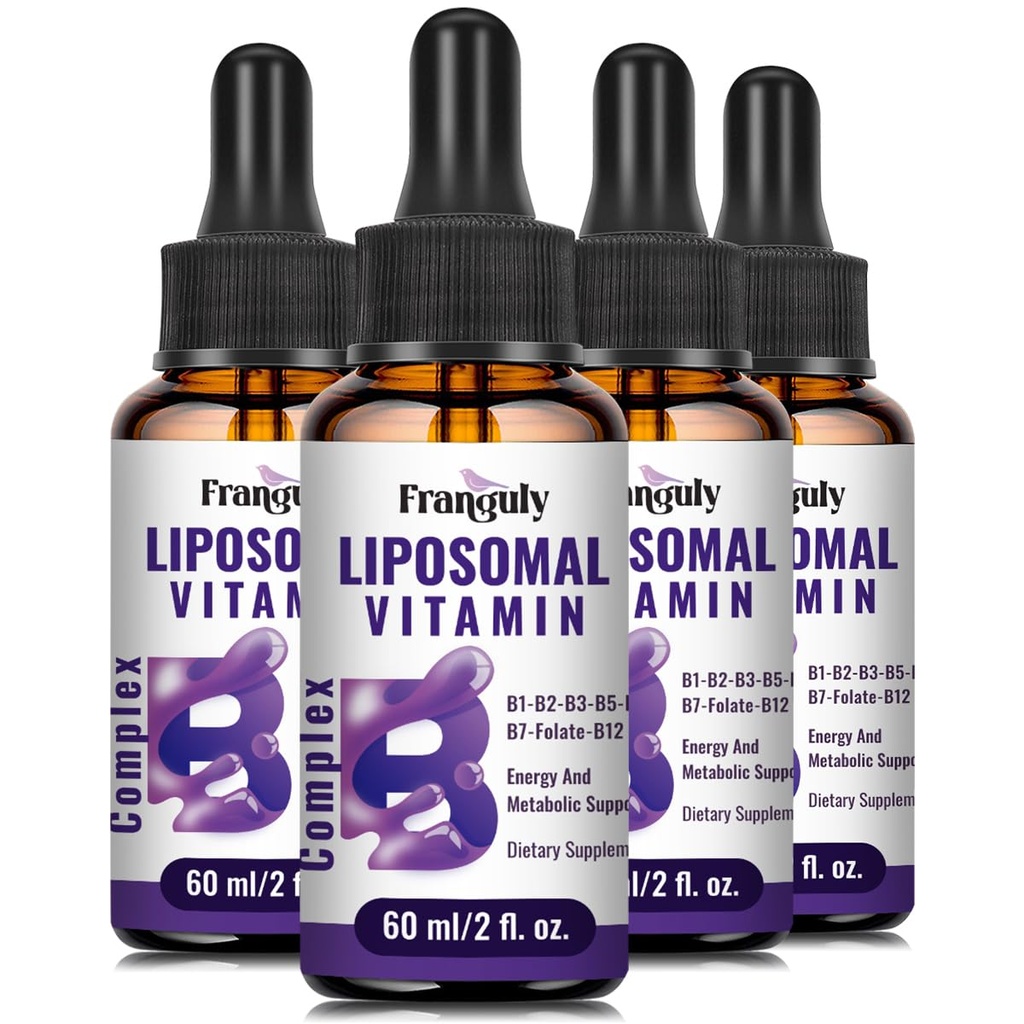 Liposomal Vitamin B Kompleksi Sıvı Sınırlama B Kompleks Vitaminleri Kadınlar için Tamamlandım Abxia Me12,B1, B2, B3, B5, B6,Folate, Biotin for Energy and Immune Support-8.0 oz