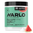 Harlo - Watermelon Salt Electrolyte Drink Mix w/Bovine Collagen & Kretine - Kreatif Toz - Pre Workout Toz - Sugar Free Energy Drinks - Post Workout Recovery