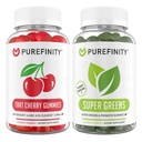 PUREFINITY Tart Cherry ve Super Greens Gummies Sche (Uric Acid Flush & Cleanse with Your Daily Greens)