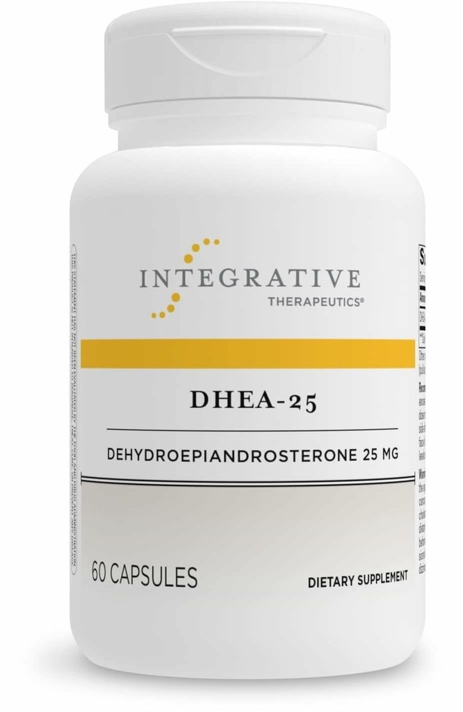 Bütünleştirici Tedaviler DHEA-25 - Erkekler ve Kadınlar için Destek - Destek - Vegan, Gluten-Free & Dairy-Free - 60 Capsules (60 Hizmet)