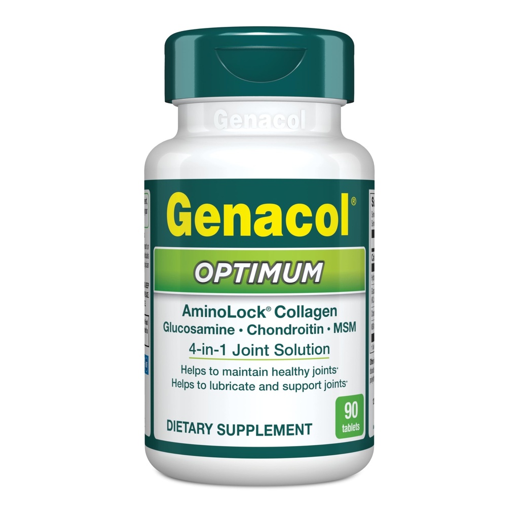 Genacol Optimum – Glucosamine, Chondroitin, MSM ve Ultra-Hydrolyzed Collagen Tabletleri, Sağlıklı Anonimleri Korumak, Korumak ve Süsleme, 90 Tabletler (30-Day Supply)