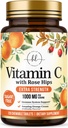 C Vitamin 1000 mg - Rose Hips Bioflavonoids ile Ekstra Güç - Sugar Free Vitamin C Chewable Pills, Nature's Vit C for Immune Support & Antioxy - 120 Chewable Tabletler
