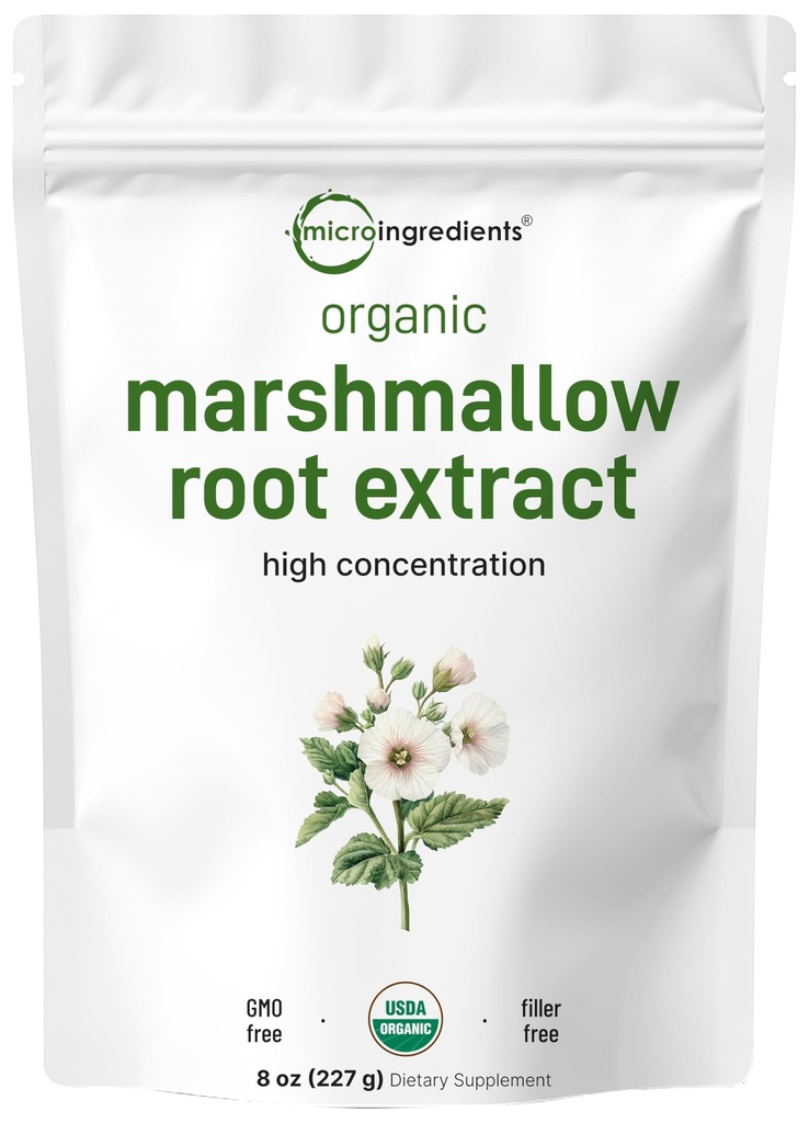Mikro Malzemeler Organik Marshmallow Kök Toz, 8 Ounce, Filler Ücretsiz ve Geleneksel olarak kullanılır, Destekler Digestive Gastrointestinal Health, Non-Irradiated and No GMOs, Vegan Friendly Friendly Friendly