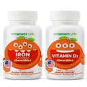 Çocuklar Demir 10 mg + Vitamin C Chewables + Vitamin D3 1000 İ Chewables Sche