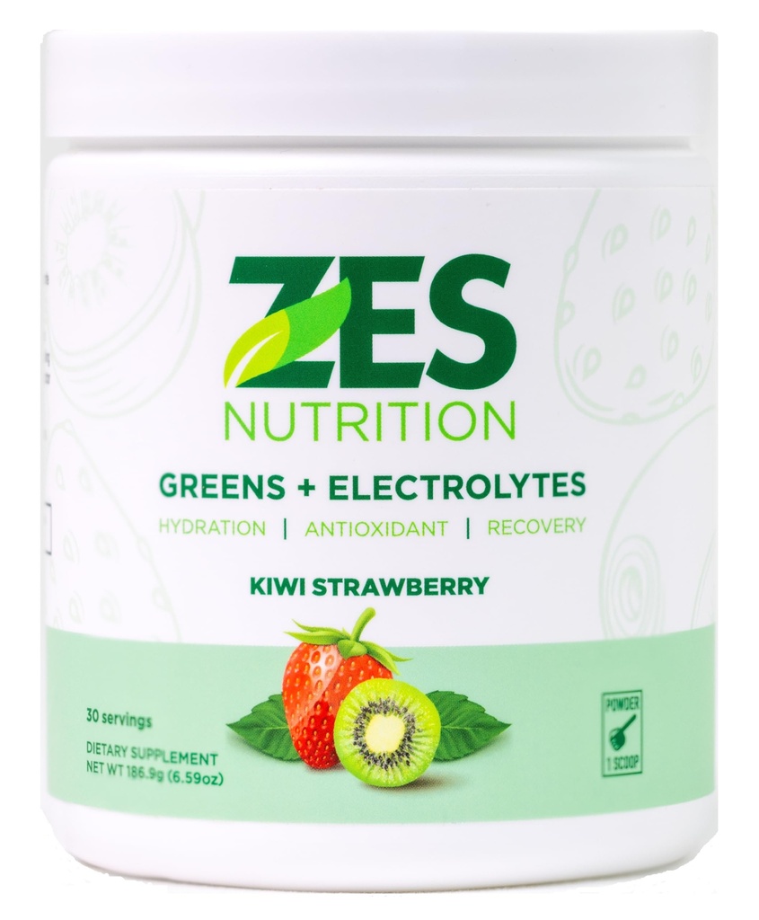 Greens + Electrolytes, Kiwi Strawberry Flavor, Vegan, Non-GMO, Green Powder, Daily Green Boost, Vegetable Powder Supplement, Organic Electrolytes, Recovery & Support, Smoothie Mix