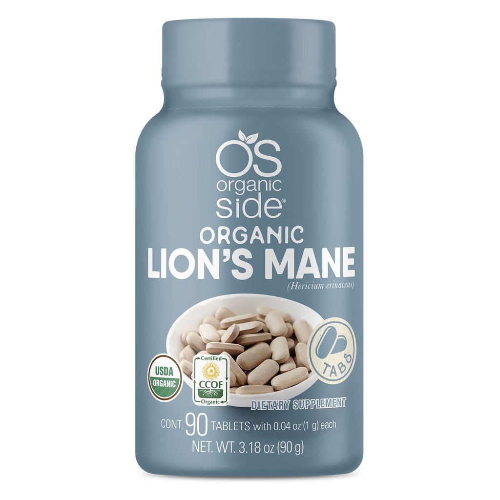 | Lions Manes Mane Tabletleri | 100% Pure Organic | USDA sertifikalı | Non-GMO, Plant-Based Memory & Focus Support | 1,120 Mg Per | 90 Tabletler |
