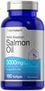 Horbäach Wild Alaskan Salmon Fish Oil | 180 Softgel Capsules | Gluten Free, Non-GMO | Yüksek Potency | Mükemmel Omega-3 Fatty Acids EPA ve DHA