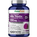 NusaPure Milk Butle 50:1 Ekstraksiyon, 550 mg 27.500 mg 120 Veggie Capsules Non-GMO, Vegan Max Strength - Standardized% 80 Silymarin, Bioperine