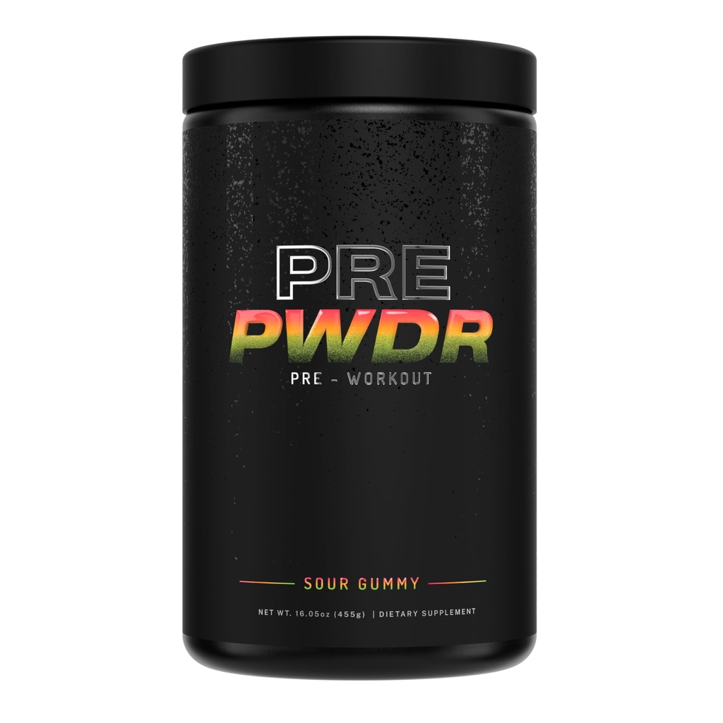 PWDRS Pre-Workout Toz, All Natural Pre Workout for Energy, Pump, Endurance & Strength, Caffeine (Sour Gummy) ile