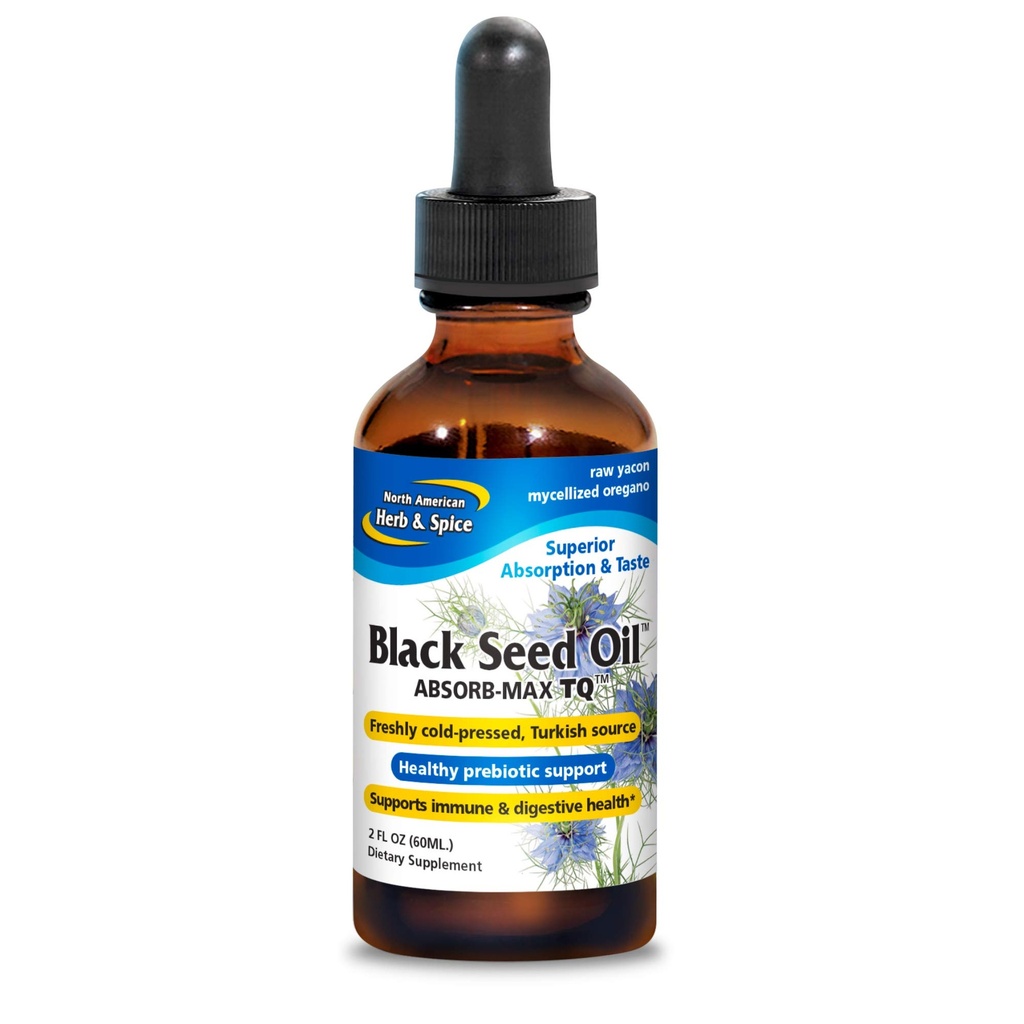 NORTH AMERICAN HERB & SPICE Black Seed Oil Absorb-Max TQ - 2 fl. oz. - Sublingual Mycellized Drops - Immune Support & Digestive Health - Oil of Oregano - Non-GMO - 52 Toplam Hizmetler
