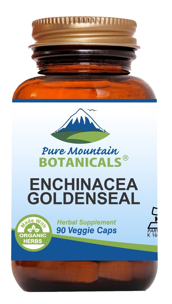 Echinacea Goldenseal Capsules - Kosher Vegan Caps with 450 mg Organik Echinacea Goldenseal Kompleksi