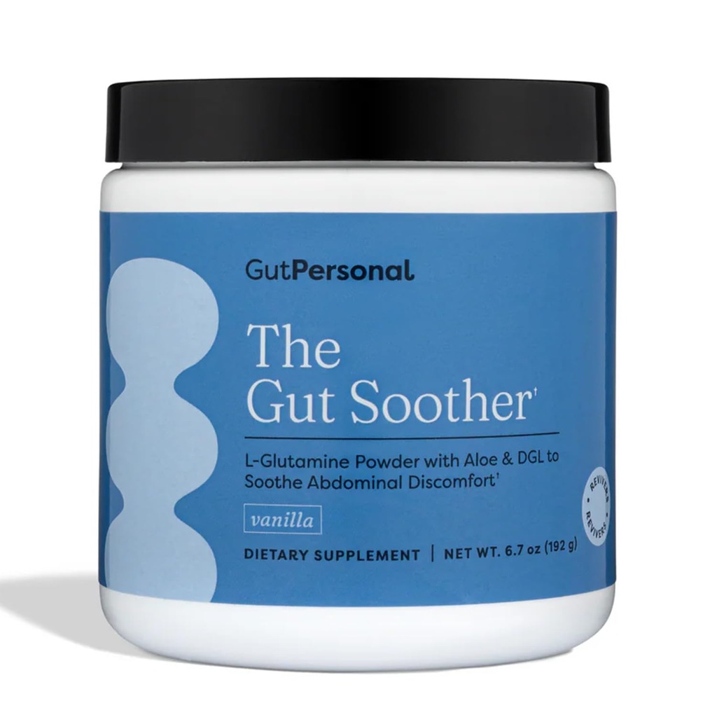 GutPersonal The Gut Soother L-Glutamine Powder Supplement: Restore Gut Lining, Soothe Digestive Discomfort While Promoting Overall Gut Health, 30 Servings (Vanilla)