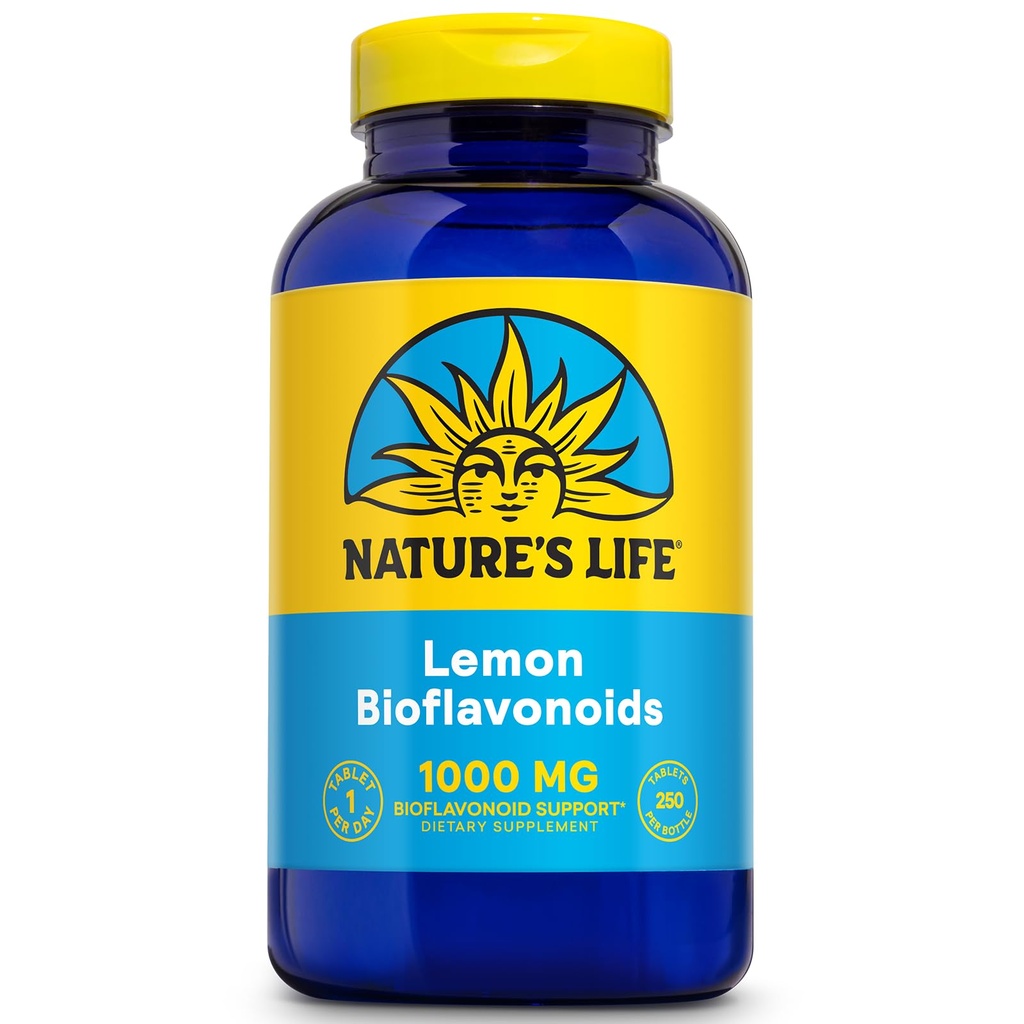Nature's Life Bioflavonoids 1000 mg per Service | 250 Capsules | 4 Aydan Daha Fazla Tedarik | Limon Bioflavono Kompleks, Hesperidin & Rutin | Antioksitler için Antioksit