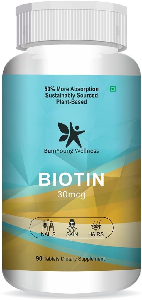 Goldy Biotin 3006, Saç Büyümesi, Güçlü Saç ve Glowing Skin için Tamam, Fights Nail Brittleness 90 Tabletler