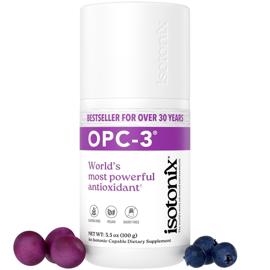 OPC-3 Isotonix - Antioksi Supplement - Pycnogenol, Grape Tohum alıntıları, Bilberry, Red Wine & Pine Bark Ekstraksiyonlar - Kalp ve Circulatory Desteği - Isotonic, Vegan, Gluten Free - 30 Hizmetler