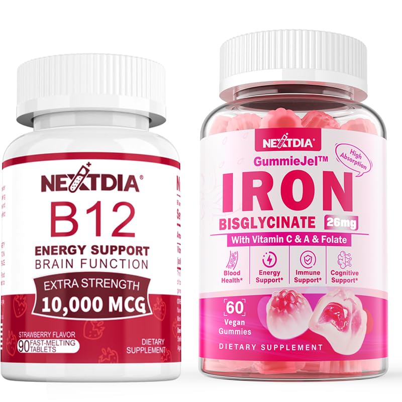 Iron Filled Gummies 26 mg+ Vitamin B12, Torchcobalamin 10000 mcg Tabletler