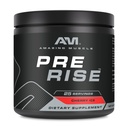 Amazing Muscle Pre Rise | Pre-Workout Toz Supplement with Caffeine & Beta-Alanine for Men & Women | 25 Servisler (25 Hizmet, Cherry Ice)