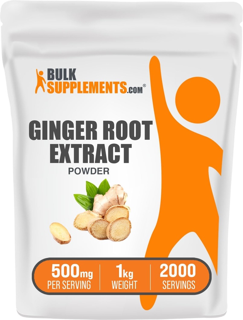 BulkSupplements.com Ginger Root Extract Toz - Ginger Supplement, Ginger Root Toz - Herbal Supplement, Gluten Free, 500 mg per Service, 1kg (2.2 lbs) (Paket of 1)