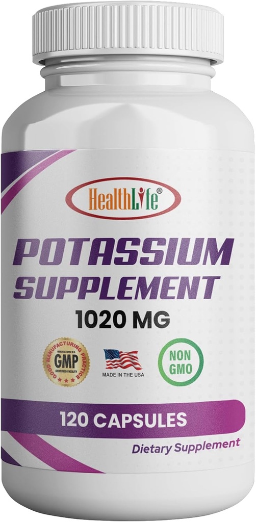 SağlıkYaşamı Pyumyum Tamam, 1020 mg,60 Hizmet, 120 kapak, Potasyum Bikarbonat