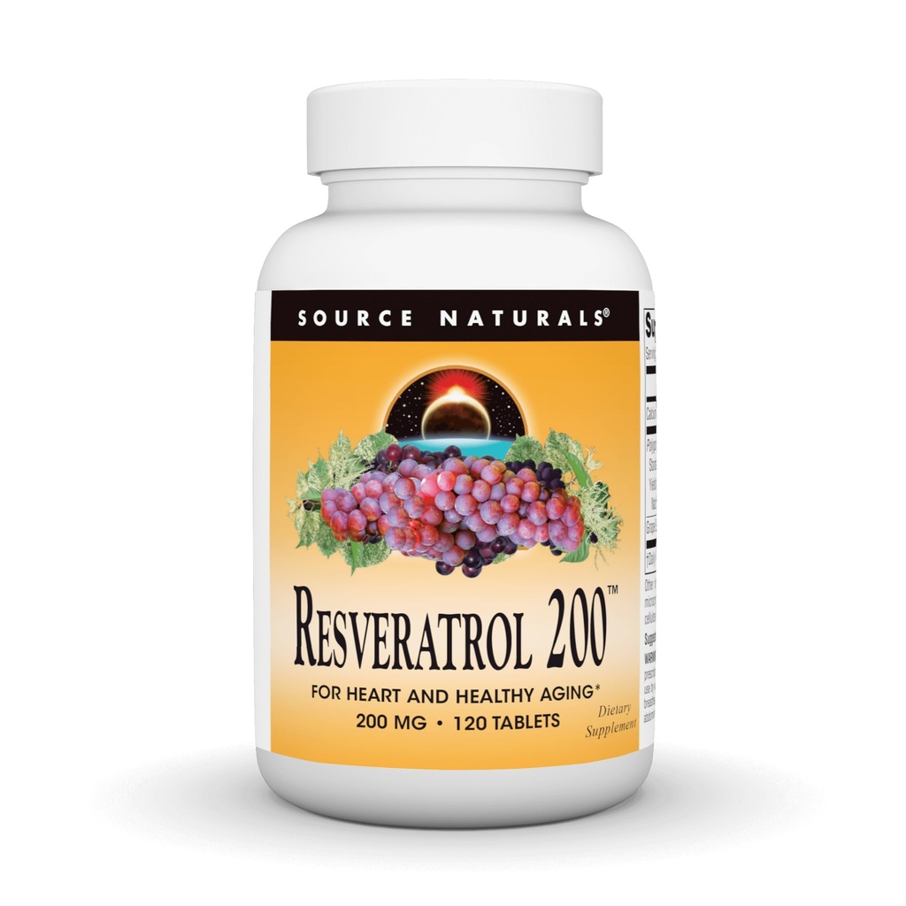 Source Naturals Resveratrol 200 Sağlıklı Ağlama için *, 200 mg - 120 Tablet