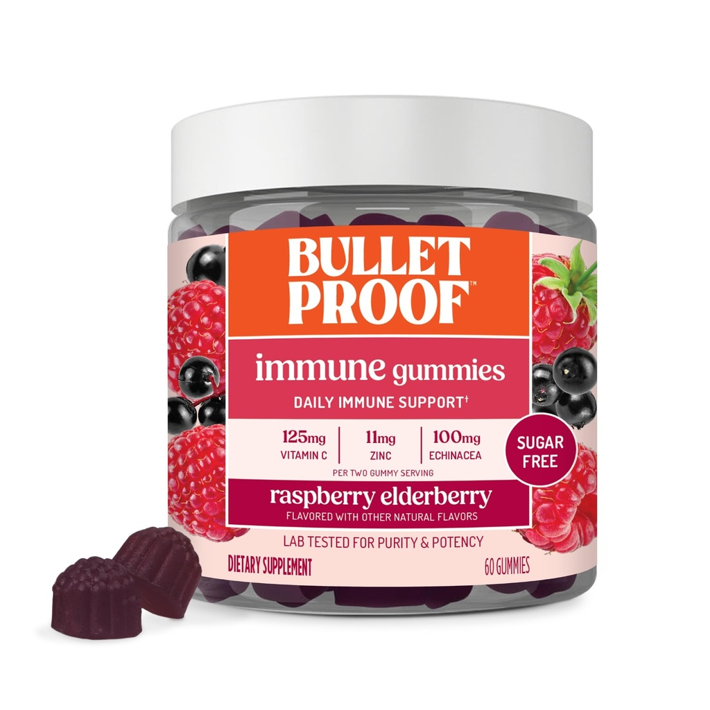 Kurşunlu Sugar-Free Raspberry Elderberry Immune Gummies, 60 Kont, Keto Supplement for Immune Support
