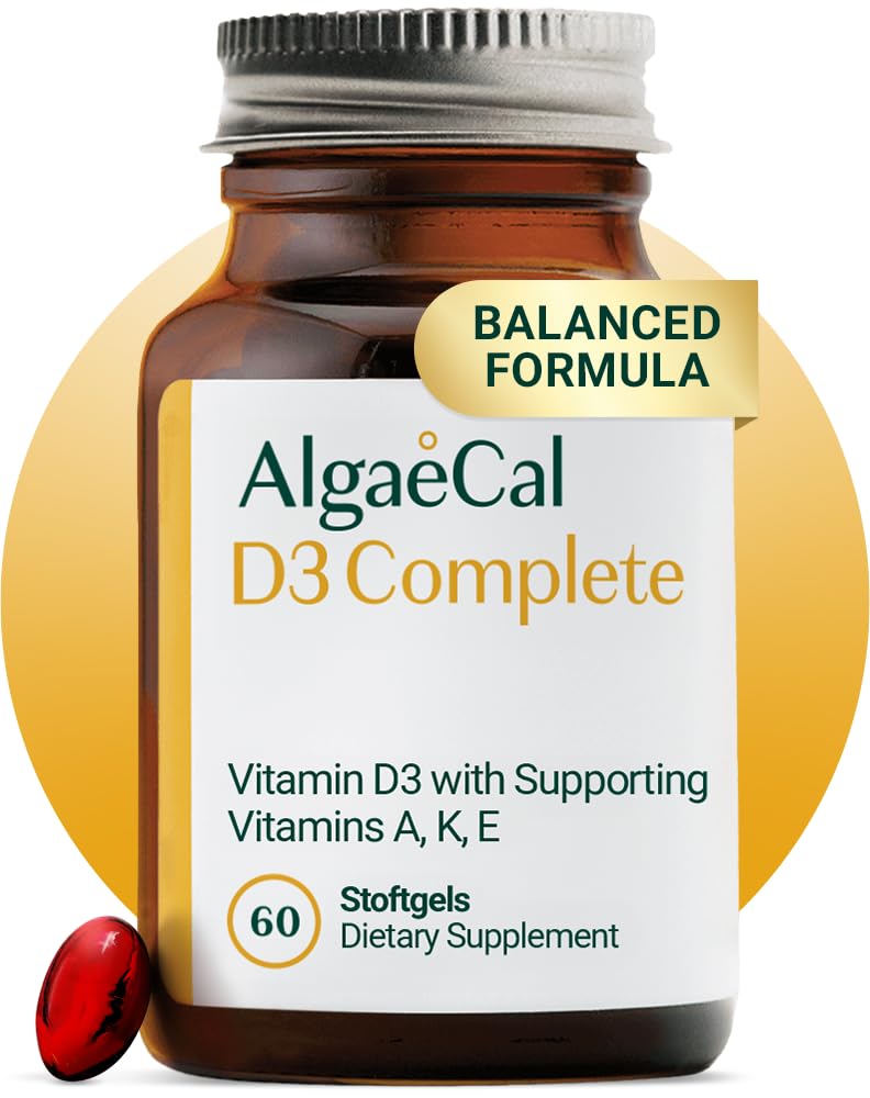 ALGAECAL 4-in-1 Vitamin D3 K2 Tamam - ADK Vitamin Tamam, Immune Support & Bone Health with D3 K2, A, & E - All Body Wellness & Bone Strength, 60 Easy-Swallow Softgels, Made in USA