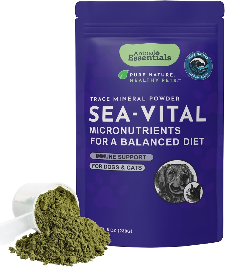 Animal Essentials Ocean Kelp for Dogs & Cats - Tiroid Desteği, Tiroid Tamam, Deniz Kelp Toz, Trace Minerals, Veterinarian Önerilen - 8 Oz Oz