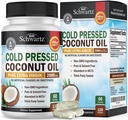 Coconut Oil Capsules 2000 mg - Organik Saf Ekstra Virgin Unrefined Cold Pressed MCT Rich & Non-GMO for Health Skin Nails Saç Büyüme Destek Blokları Anti Aging Digestion - 120ct (2 Ay Supply)