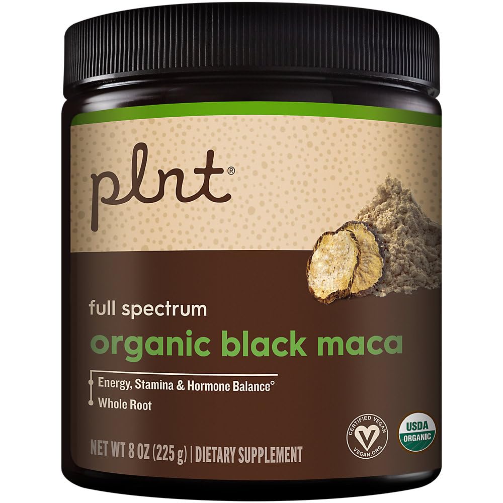 Organik Black Maca Toz Full Spectrum - Enerji Destekleri, Stamina, ve Hormon Dengesi (8 oz. /45 Hizmet)