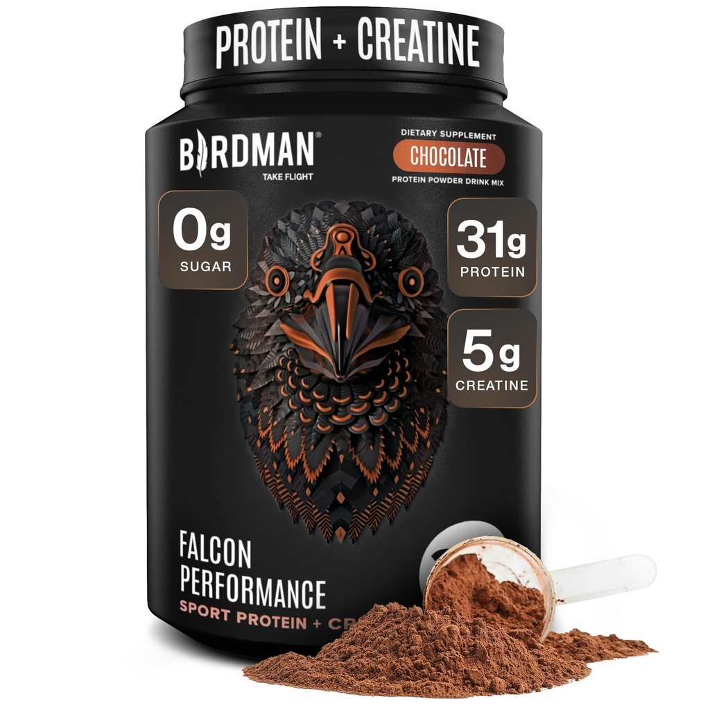 Birdman Falcon Performansı Vegan Protein Toz, 31g protein, 5g Kretine, 5g BCAA, Probiyotikler, Electrolytes, Pre Workout, Low Carb, Sugar Free & Dairy Free, Plant Based Protein