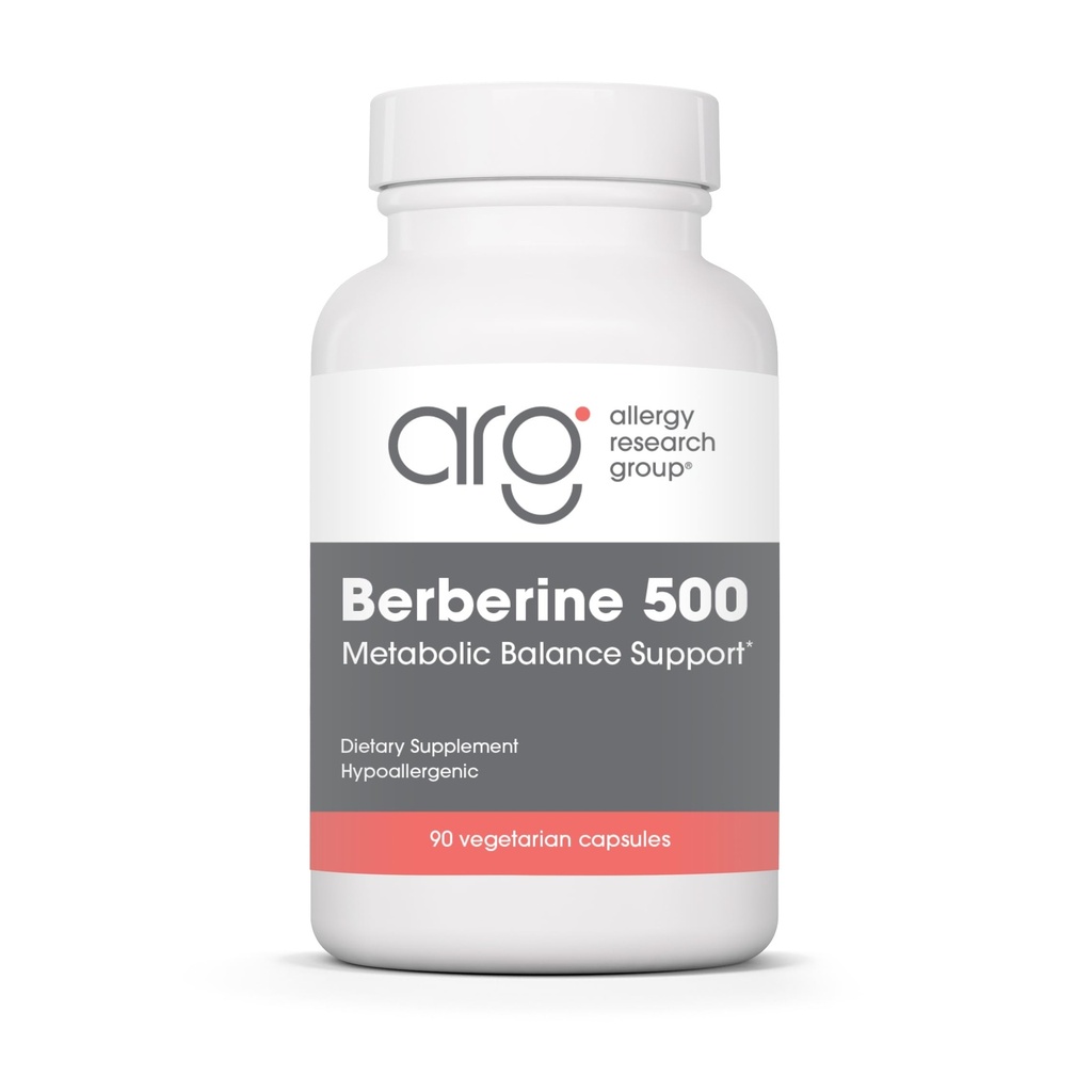 Alerji Araştırma Grubu Berberine 500 mg Supplement - Çok Amaçlı Metabolik Destek, Sağlıklı Kolesterol, Hint Barberry Root, Hipoallergenic, Vegetarian Capsules - 90 Count 90