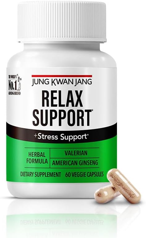 JUNG KWAN JANG Valerian Root (1.000 mg) ve Amerikan DJ (143 mg) Rahatlama Desteği ve Daha İyi Uyku için 60 Herbal Capsules for Men and Women Women