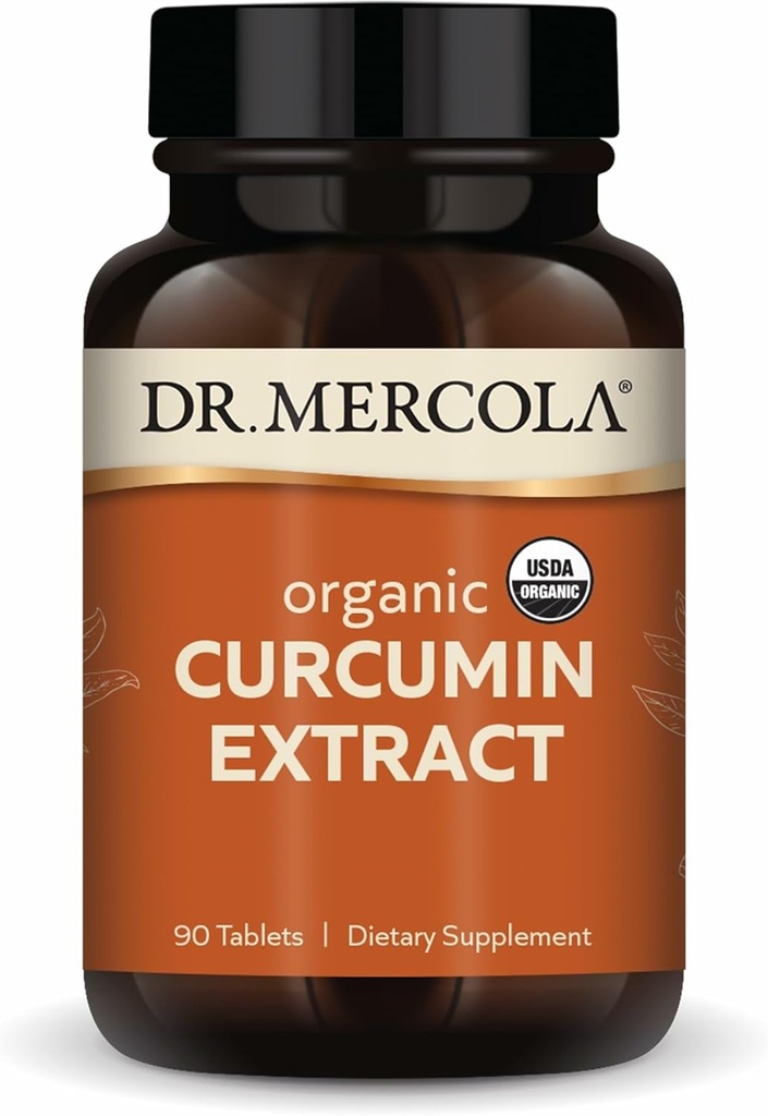 Dr. Mercola Organik Curcumin Extract, 90 Hizmet (90 Tablet), Diyet Supplement, Non-GMO, Sertifikalı USDA Organik Curcumin Extract, 90 Hizmet (90 Tablet)