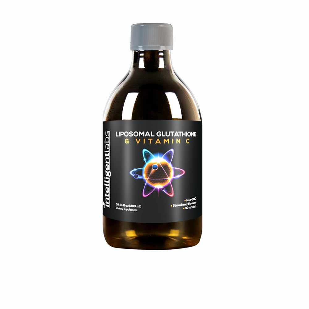 Akıllı Laboratuvarlar Liposomal Glutathione + Vitamin C, Gelişmiş Sıvı Antioksidan Formula, 500 mg L-Glutathione + 1000 mg C hizmet başına, 30 Hizmet, Soy Free