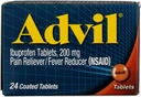 Advil Kaplamalar Ibuprofen Kaplamalar, 200 mg, 24 Ct 1.1 oz (4 Pack) (Bundle)