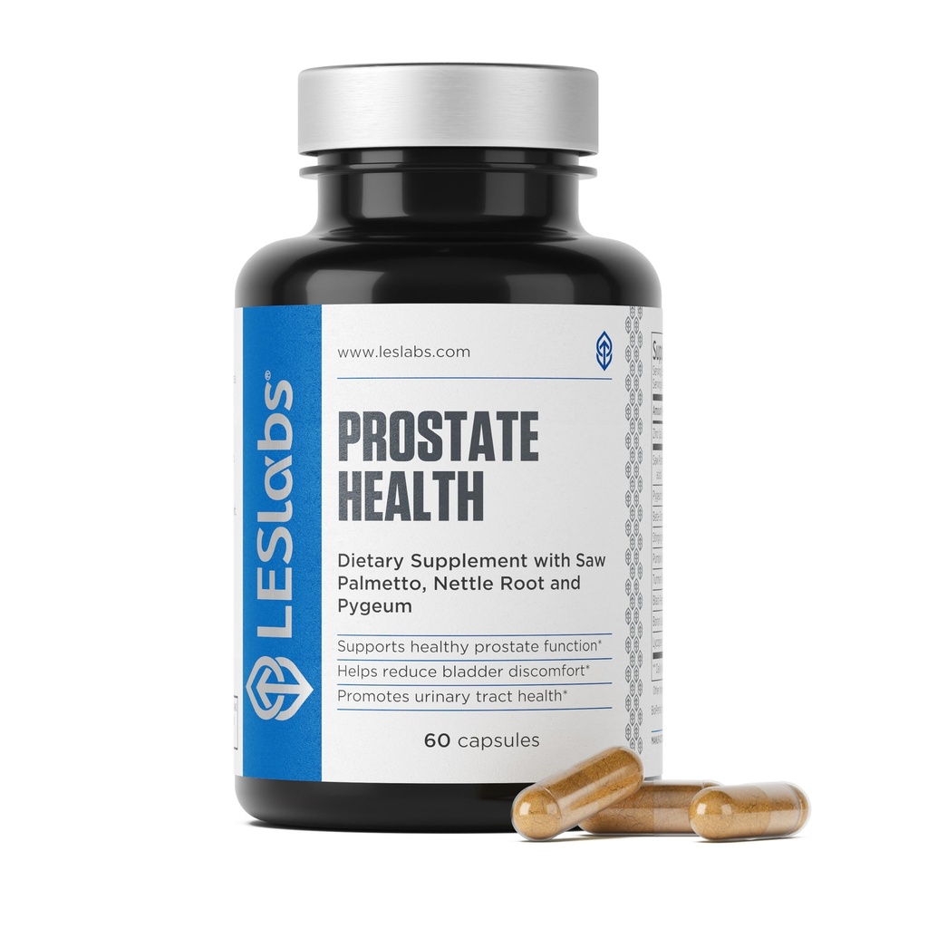 LES Laboratuvarları Prostate Health – Prostate Support, Urinary Tract Health, Fewer Banyo Ziyaretleri ve İyileştirilmiş Uyku – Saw Palmetto, Pygeum, Beta Sitosterol & Nettle Root – Non-GMO Supplement – 60 Capsules