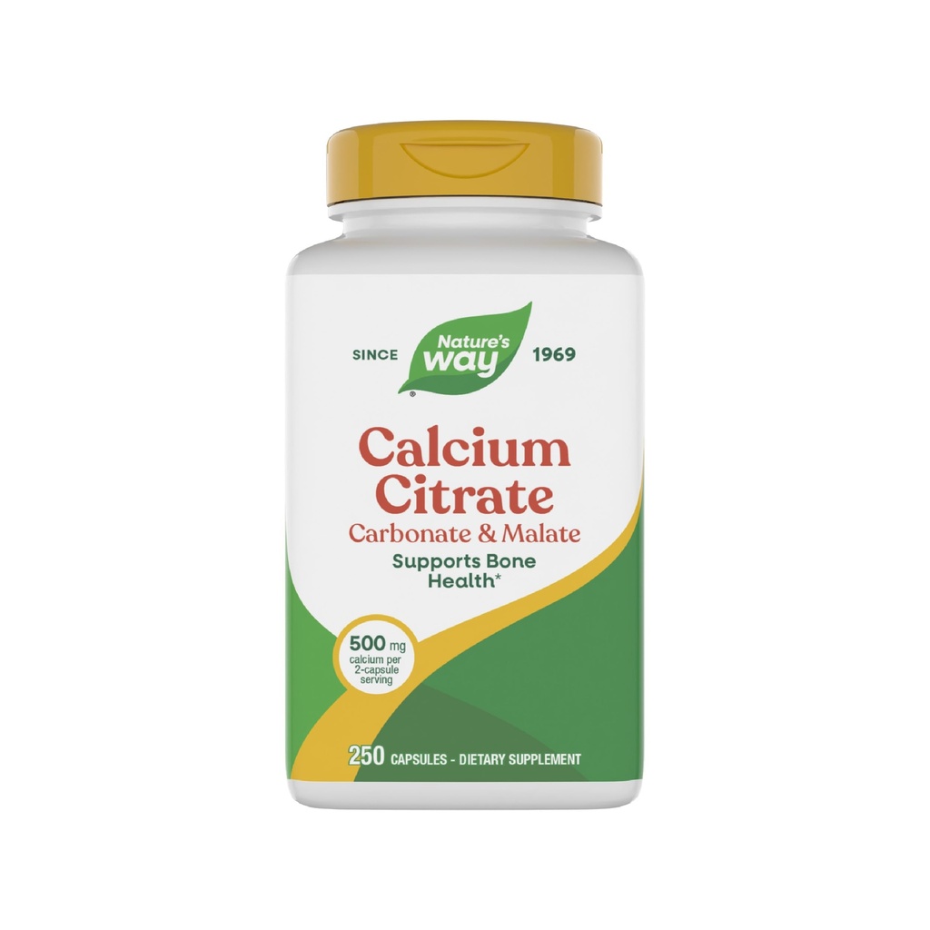 Nature's Wayuba Citrate, 2Capsule başına 500 mguba, Bone Health & Muscle Function*, Citrate, Carbonate & Malate, Gluten Free, 250 Capsules (Pazarlama May Vary)