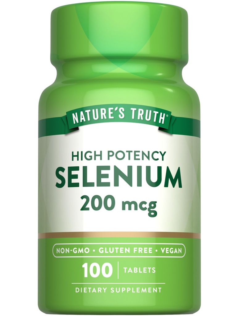 Nature's Truth Selenium 200 mcg Supplement | Essential Mineral High Potency Tabletleri | Vegan, Non-GMO & Gluten Free
