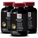 Berry Faydaları - RESVERATROL COMLEX - Daily Antioksis, Acai Berry Strength, Elderberry Boost, Grape Skin Boost, Pomegranate Energy, Goji Berry Power, Hydration Factor 3 Şişes 180 Capsules
