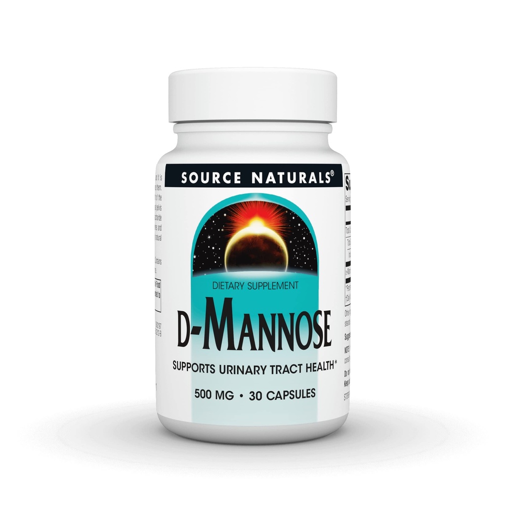 Source Naturals D-Mannose, Potent Urinary Tract & Bladder Health Support*, 500mg - 30 Capsules