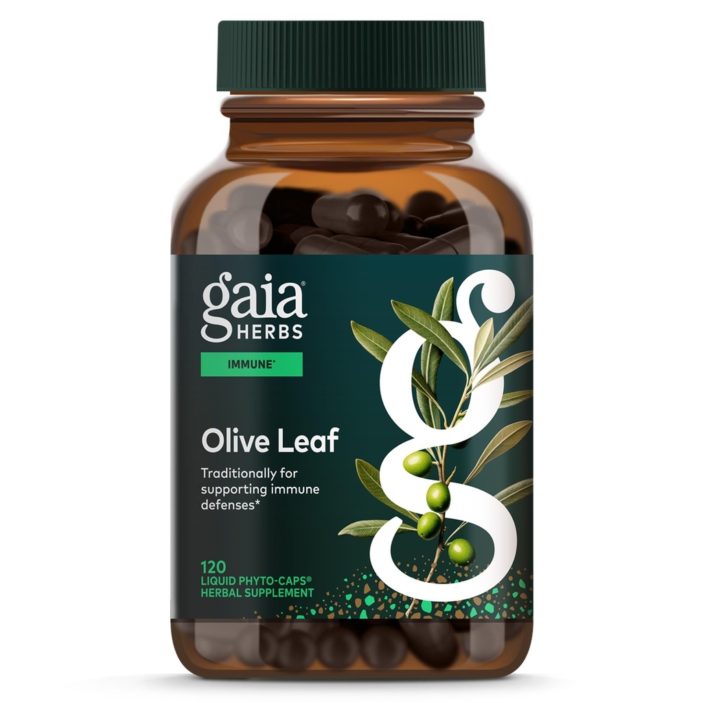 Gaia Herbs Olive Leaf - Geleneksel Immune Health Support - Immune System Supplement with Olive Leaf Extract & Ol Europein* - 120 Vegan Sıvı Phyto-Caps (60-Day Supply)