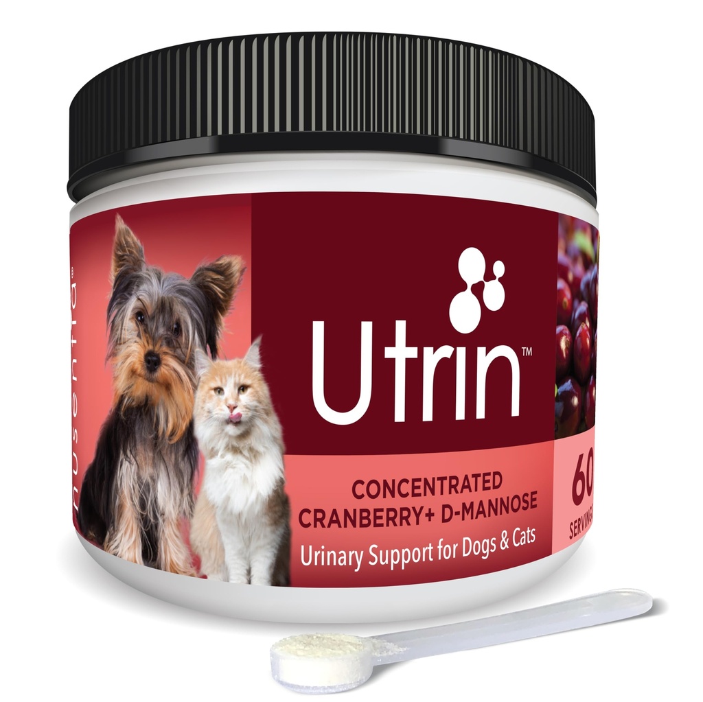 NUSENTIA UTRIN - Cats & Dogs için Urinary Support - Dual-Action Cranberry & D-Mannose - Natural Bladder Health, Incontinence ve Recurring UTI, 60 Hizmetler