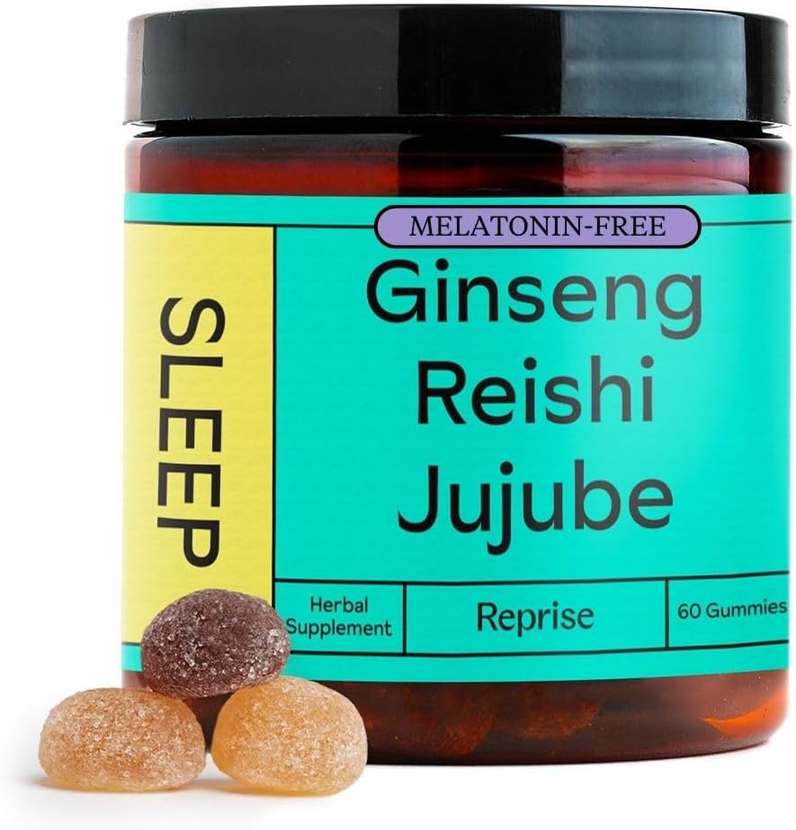 Melatonin Free Natural Sleep Aid Gummies for Yetişkinler | NO Melatonin | Herbal Mix of Magnezyum from Jujube & Reishi Mushroom - Deep Sleep Supplement & Relaxation for zzz, 60 Vegan Gummies