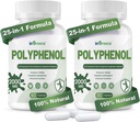 25-in-1 Polyols Supplement, 2000MG Güçlü Antioksis & Polyfenol Superfood, Quercetin, Resveratrol, Plant-Based & Energy, Immune Support, 120 Capsules