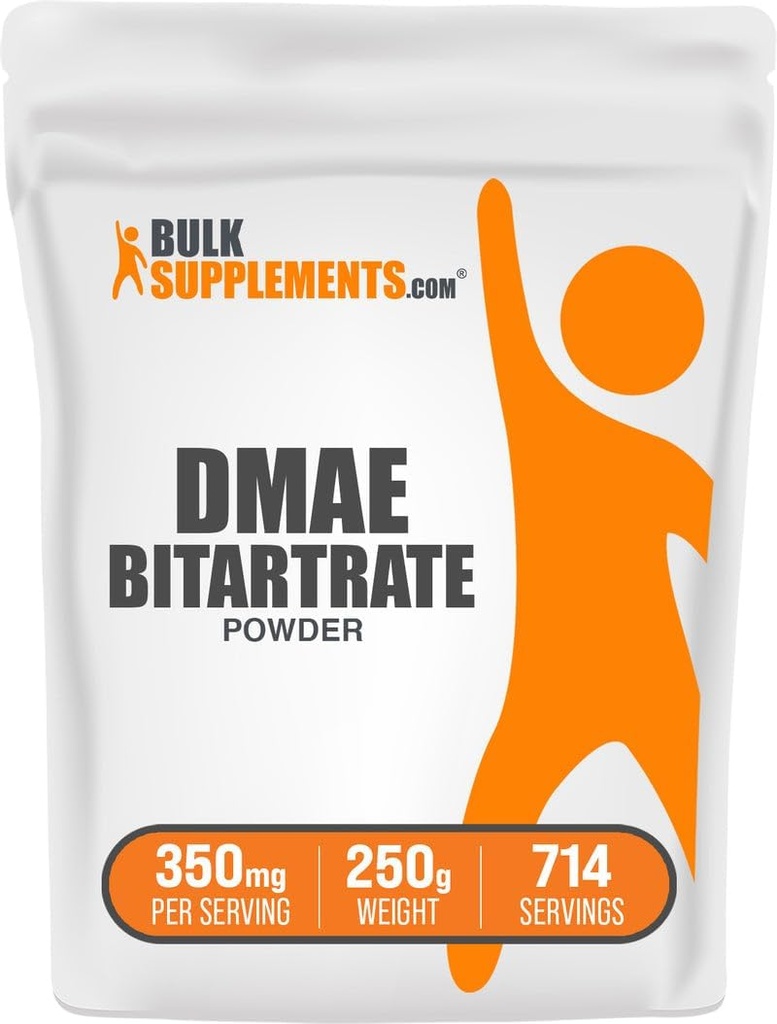 BulkSupplements.com DMAE Bitartrate Toz - Dimetilaminool Bitartrate, DMAE Supplement - Unflavored & Gluten Free, 350 mg per Service, 250g (8.8 oz) (Pazar 1)