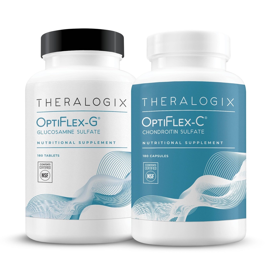 Theralogix OptiFlex Tamam - 90-Day Supply - Glucosamine & Chondroitin Supplement - Sağlıklı Ortak Fonksiyonlar - Kadınlar ve Erkekler için Ortak Tamamlar - 180 Caps & 180 Tabs