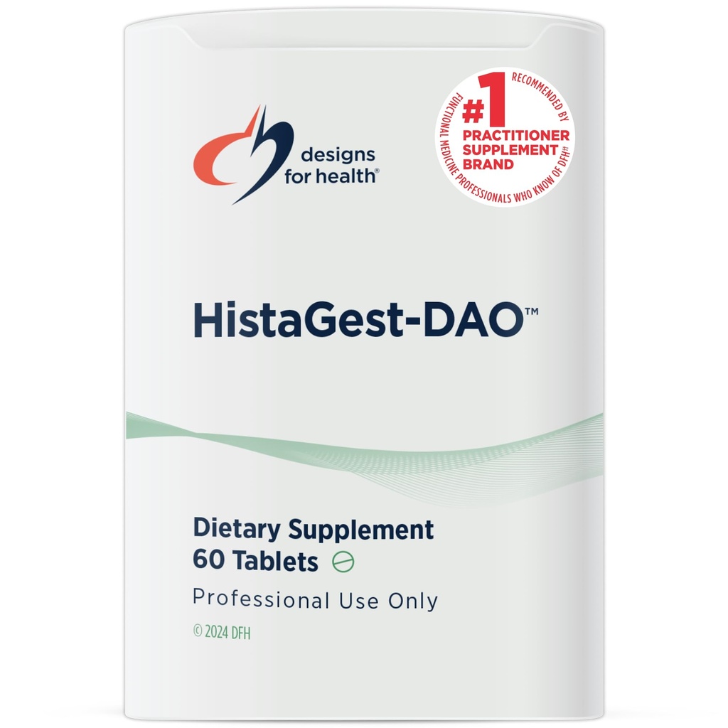 Designs for Health HistaGest-DAO - Diamine Oxidase DAO Enzyme to Support Digestion of Histamine-Containing Foods - 20,000 HDU DAO Diamine Oxidase Enzymes (60 Gastro-Resistant Tablets)