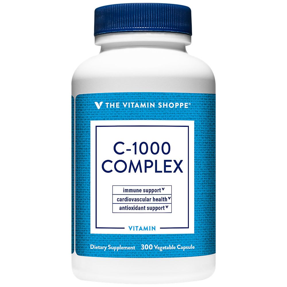 The Shoppe C-1000 Kompleksi 1000MG, Antioksit Immune & Cardiovascular Health (300 Capsules)