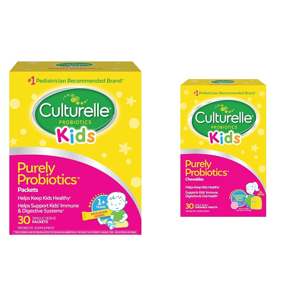 Culturelle Kids Daily Probiyotik Supplement & Kids Chewable Daily Probiyotik for Kids, Ages 3+, 30 Count