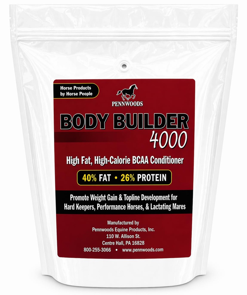 Pennwoods Body Builder 4000, At Ağırlık Tamam, Yüksek Şerman ve Enerji At Kilo Builders Vücut Durum Atı Vitaminleri ile Geliştir, Hoof Quality - 25 LB Bag